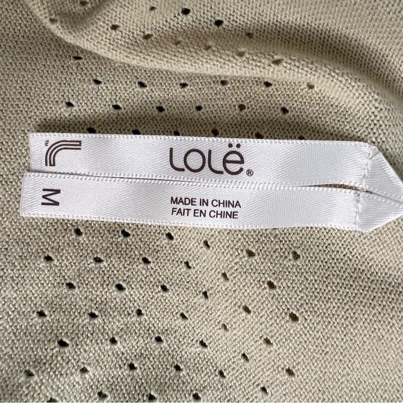 Lole Tan Vneck Hooded Long Sleeve Shirt Size Medium - Picture 8 of 9